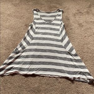 Tank top - white and gray stripes